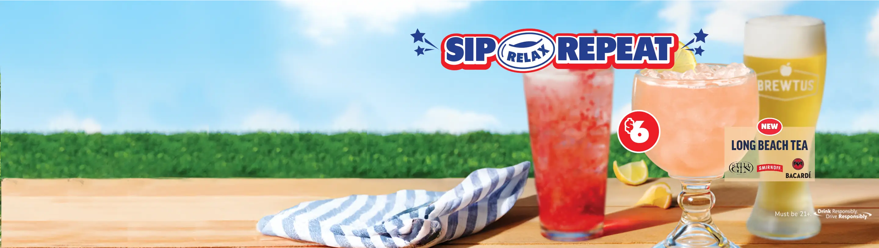 Image of Applebee's $6 Drink Special - NEW! STILL G.I.N Long Beach Iced Tea 