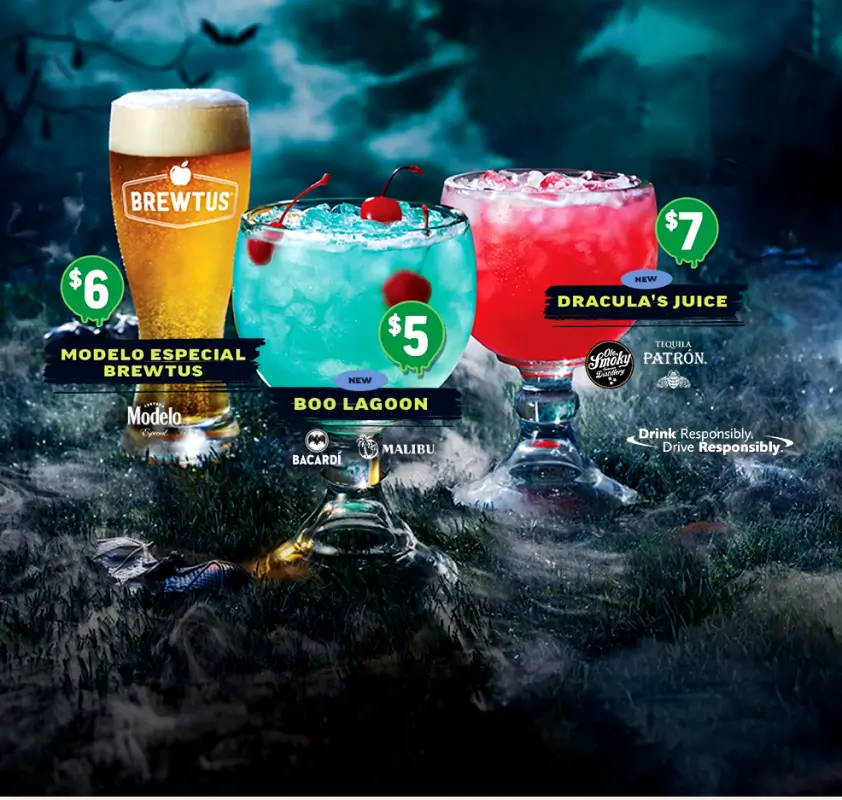Image of Applebee's Halloween Drinks - $5 Spooky Cocktails & $10 Drink Buckets